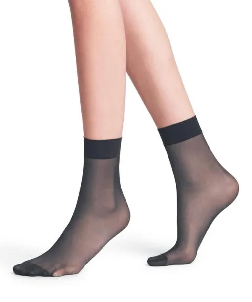 Women Seidenglatt 15 DEN Women Anklets Graphite FALKE Fullyfashioned Stockings