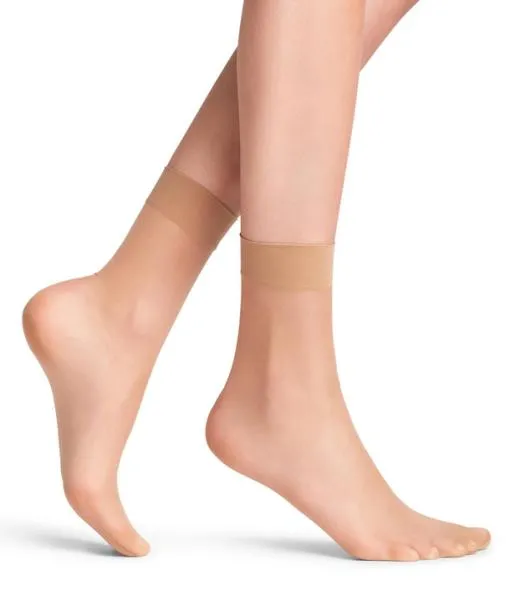 Women Seidenglatt 15 DEN Women Anklets Powder FALKE Fullyfashioned Stockings