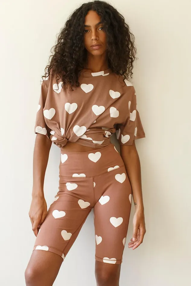Women Sets Free People Cuore Jersey Leisure Set Hearts