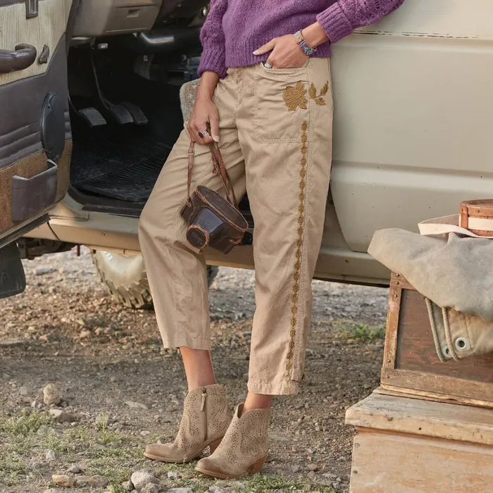 Women Shadow Garden Pants Petite Nougat Sundance Catalog Petite Styles
