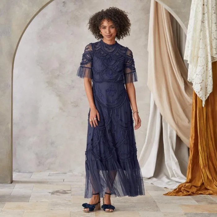 Women Shantel Dress Navy Sundance Catalog Dresses and Jumpsuits