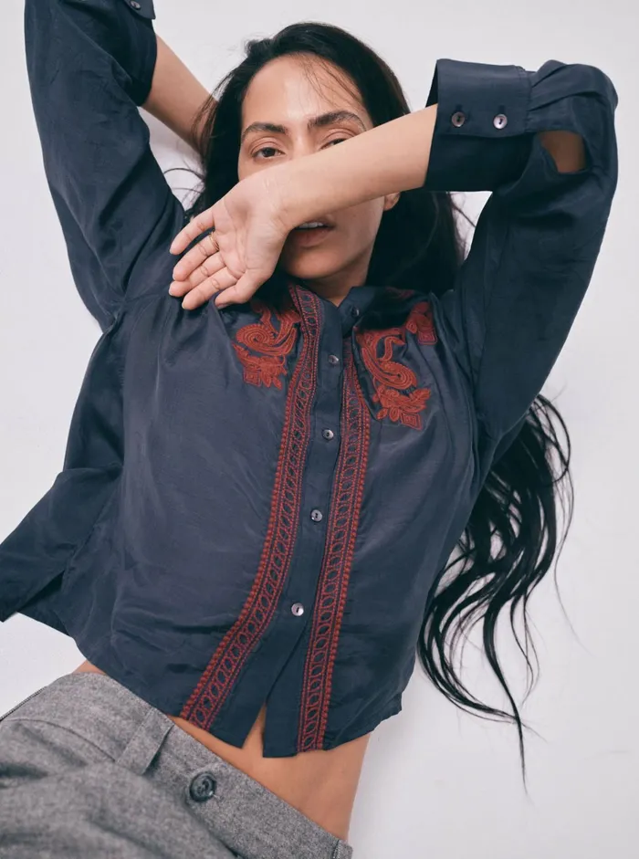 Women Shirts MOS MOSH MMHSweet Craftsman Shirt 8211 HEYANNO Salute Navy