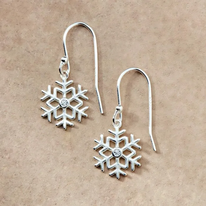 Women Silver Snowfall Earrings Sundance Catalog Earrings