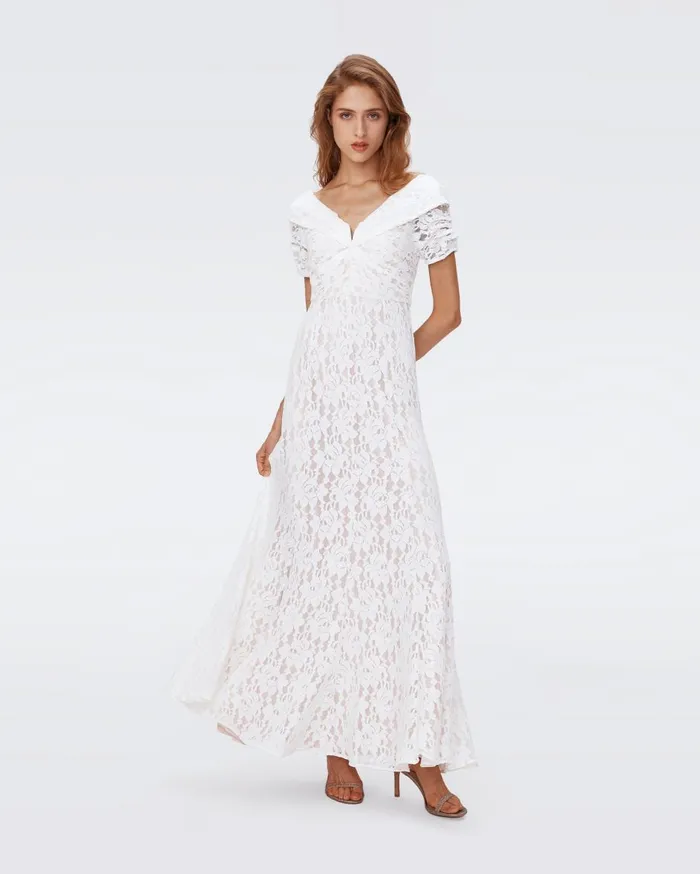 Women Sincere Dress Ivory DVF Dresses