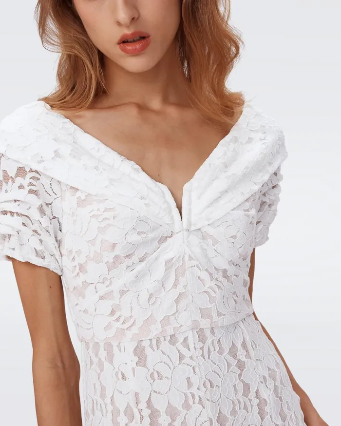 Women Sincere Dress Ivory DVF Dresses