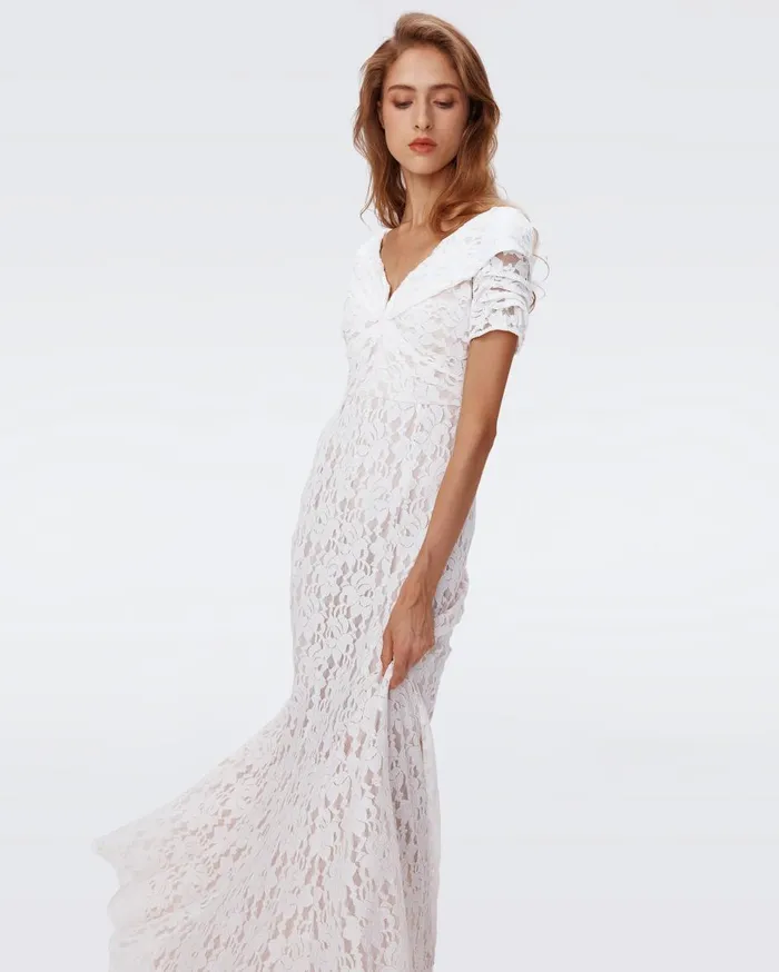 Women Sincere Dress Ivory DVF Dresses