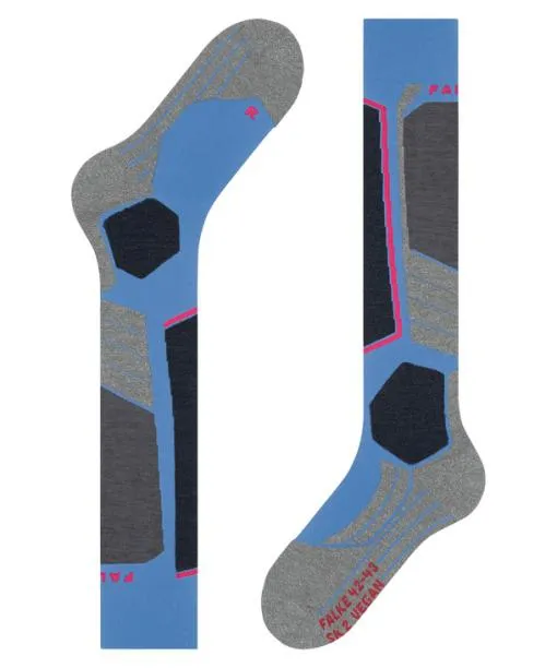 Women SK2 Intermediate Vegan Women Skiing Kneehigh Socks Blue Note FALKE Ski Socks