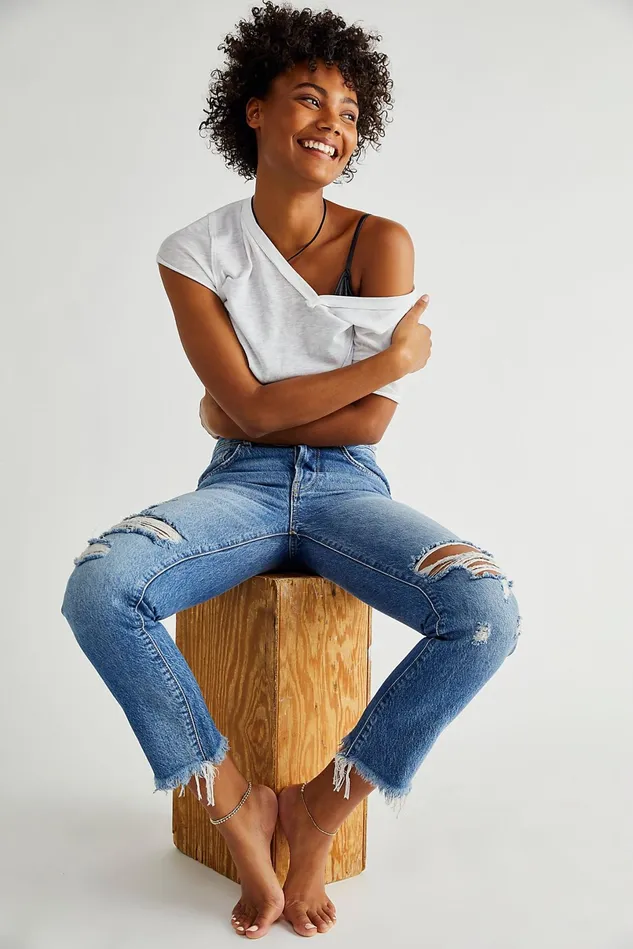 Women Skinny Jeans Free People Good Time Relaxed Skinny Jeans Dark Indigo