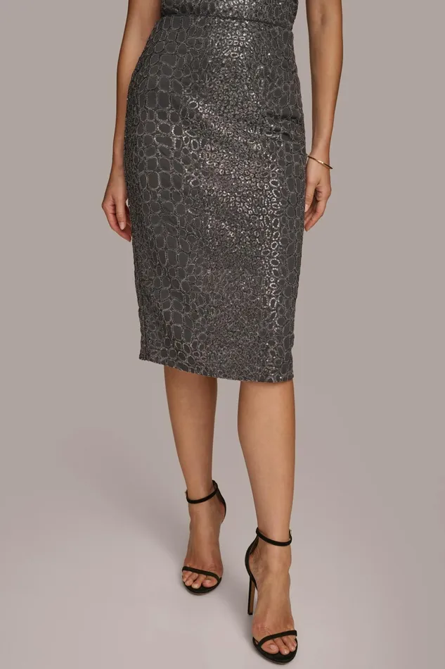 Women Skirts Donna Karan SEQUIN EMBELIISHED SKIRT Iron
