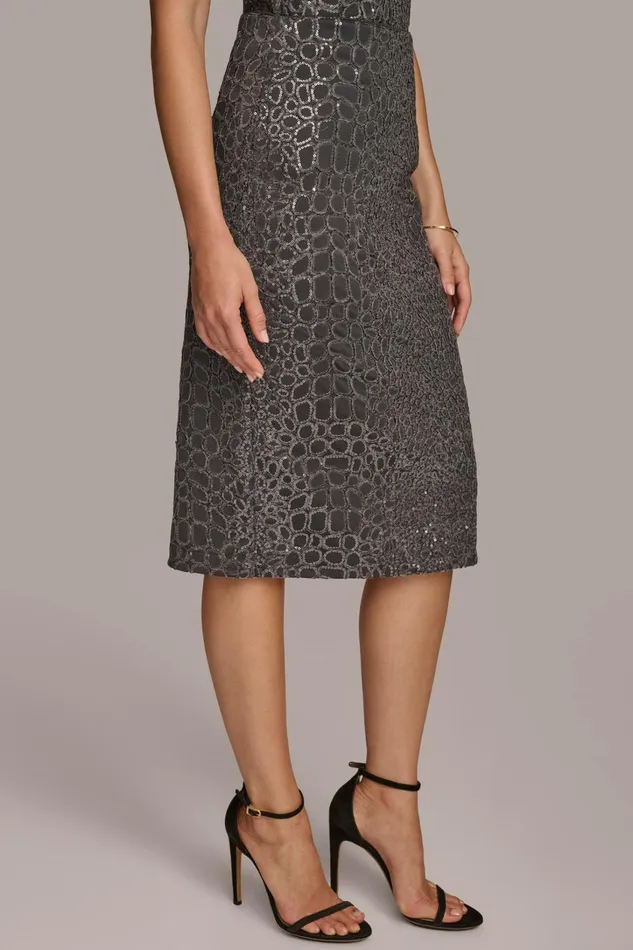 Women Skirts Donna Karan SEQUIN EMBELIISHED SKIRT Iron
