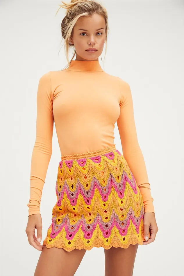 Women Skirts Free People Heat Of The Moment Crochet Skirt Almost Famous