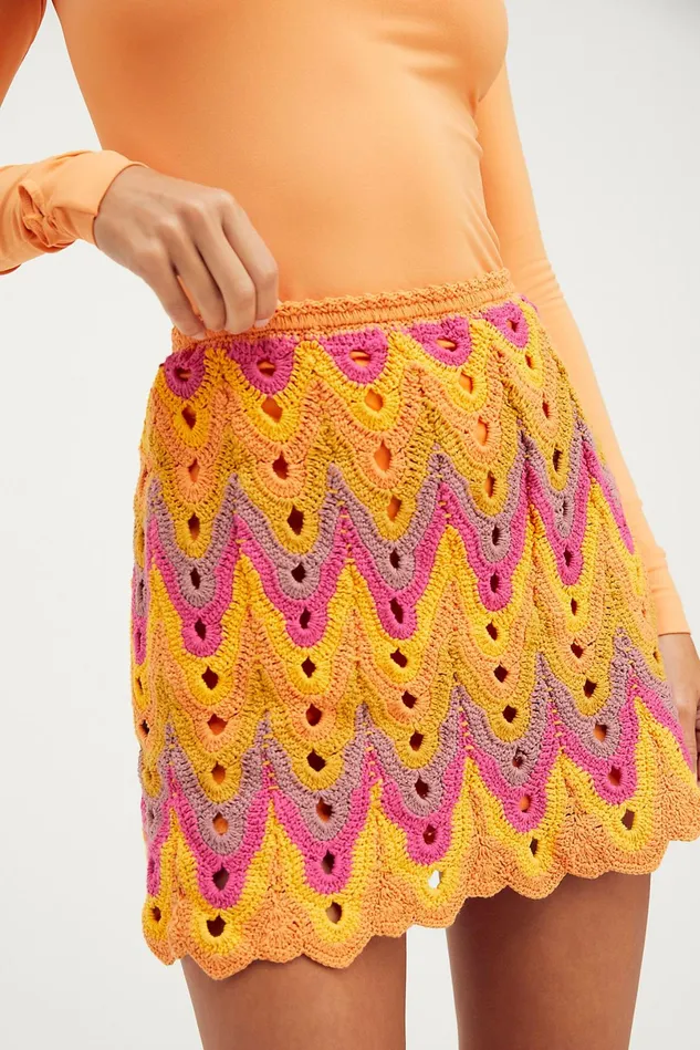 Women Skirts Free People Heat Of The Moment Crochet Skirt Almost Famous