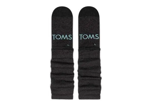 Women Slouchy Quarter Crew Socks Black TOMS Sneakers