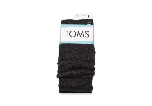 Women Slouchy Quarter Crew Socks Black TOMS Sneakers