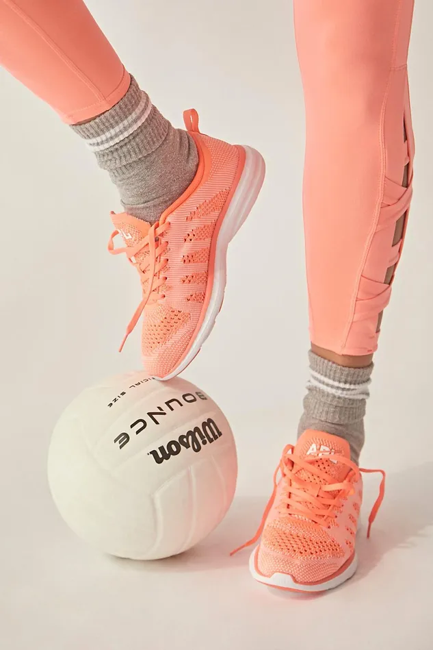 Women Sneakers Free People APL Techloom Pro Trainer Neon Melon White
