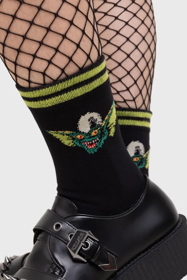 Women Socks and Tights Killstar Gremlin Stripe Ankle Socks