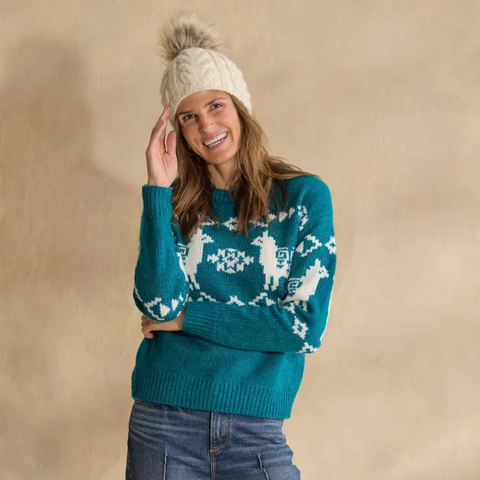 Women Spirited Llama Sweater Teal Sundance Catalog Sweaters Women Spirited Llama Sweater Teal Sundance Catalog Sweaters
