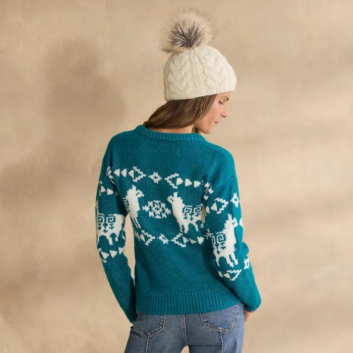 Women Spirited Llama Sweater Teal Sundance Catalog Sweaters Women Spirited Llama Sweater Teal Sundance Catalog Sweaters