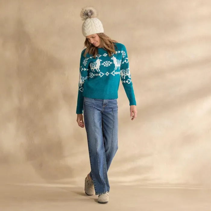 Women Spirited Llama Sweater Teal Sundance Catalog Sweaters Women Spirited Llama Sweater Teal Sundance Catalog Sweaters