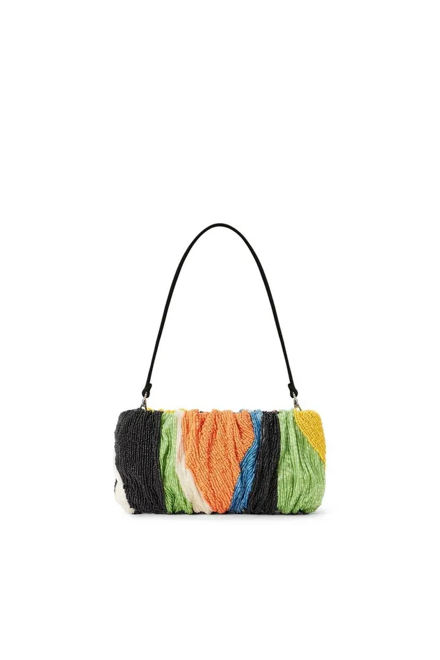 Women STAUD Clutches BEADED BEAN BAG MARBLE WAVE