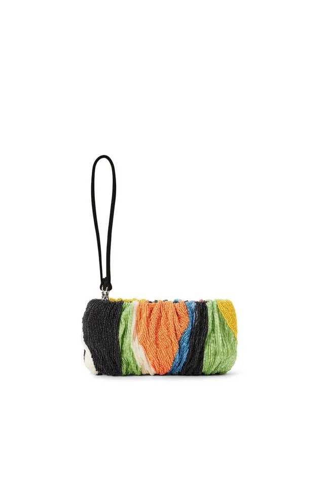 Women STAUD Clutches BEADED BEAN BAG MARBLE WAVE