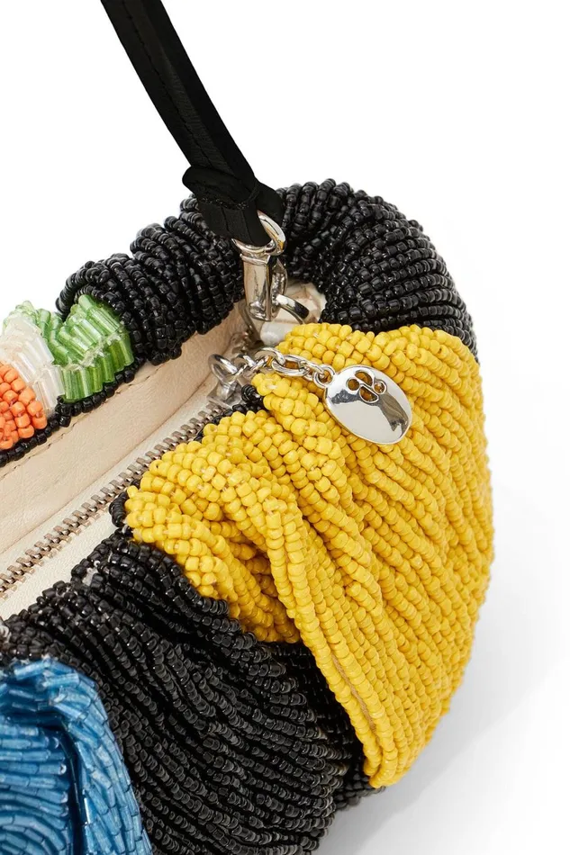 Women STAUD Clutches BEADED BEAN BAG MARBLE WAVE