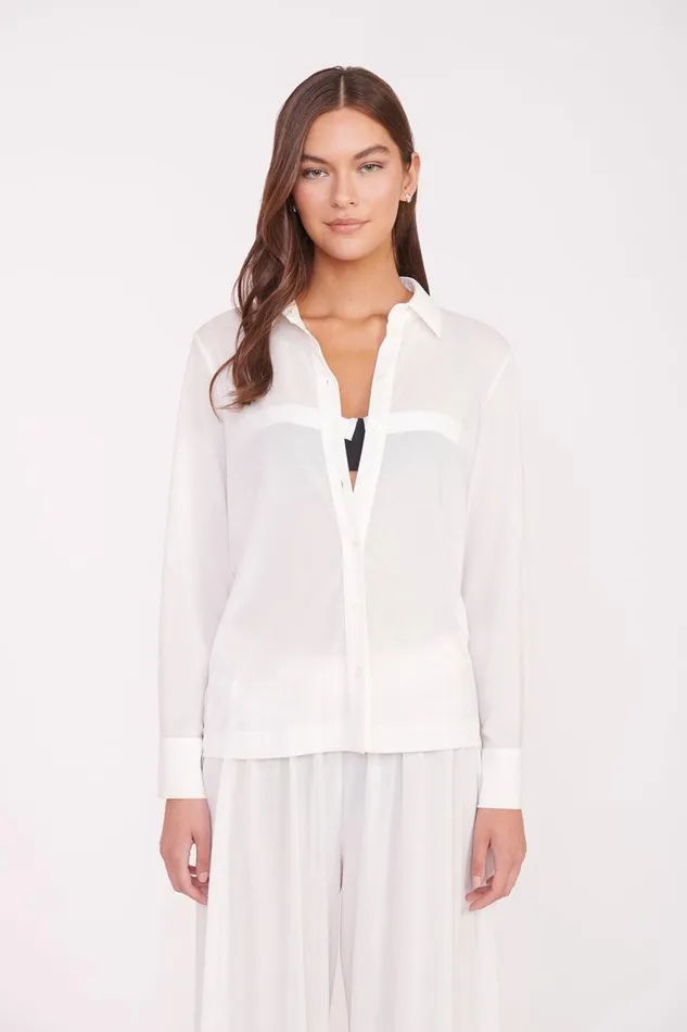 Women STAUD Cover Ups MIRIAM COVERUP TOP WHITE