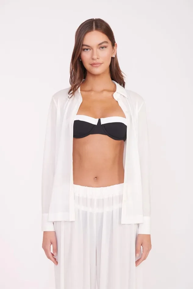Women STAUD Cover Ups MIRIAM COVERUP TOP WHITE Women STAUD Cover Ups MIRIAM COVERUP TOP WHITE