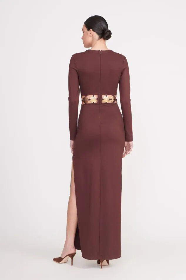 Women STAUD Dresses DELPHINE DRESS DARK CHOCOLATE Women STAUD Dresses DELPHINE DRESS DARK CHOCOLATE