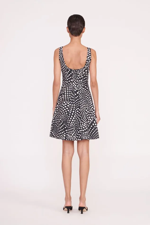 Women STAUD Dresses MINI WELLS DRESS BLACK WAVY DOT