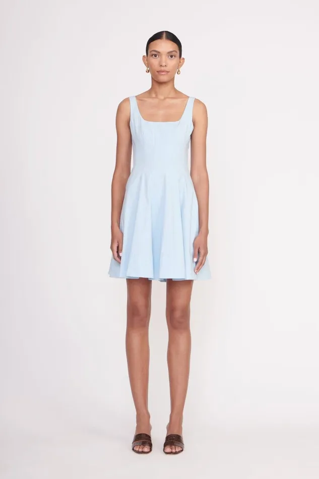 Women STAUD Dresses MINI WELLS DRESS FRENCH BLUE