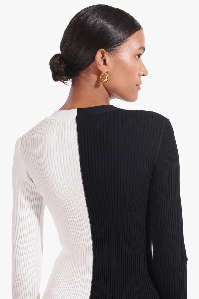 Women STAUD Knits SHOKO SWEATER BLACK WHITE