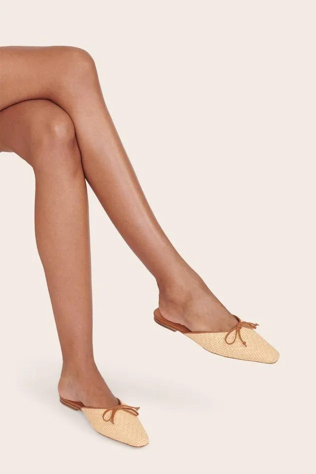 Women STAUD Mules and Flats GINA MULE NATURAL RAFFIA