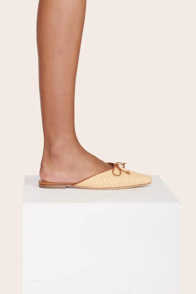 Women STAUD Mules and Flats GINA MULE NATURAL RAFFIA