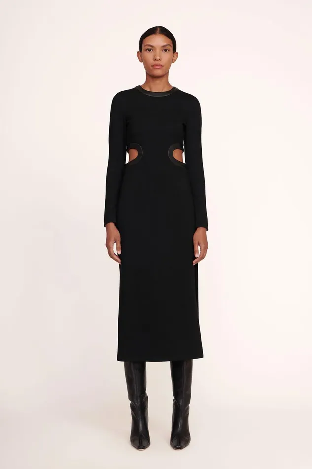 Women STAUD Occasion Dresses LONG SLEEVE DOLCE DRESS BLACK