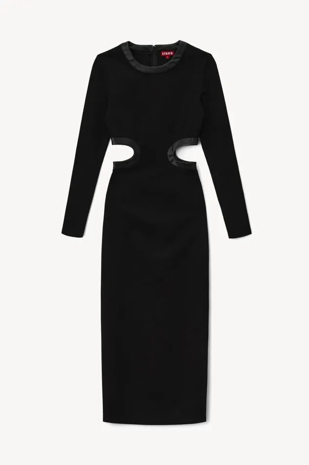Women STAUD Occasion Dresses LONG SLEEVE DOLCE DRESS BLACK