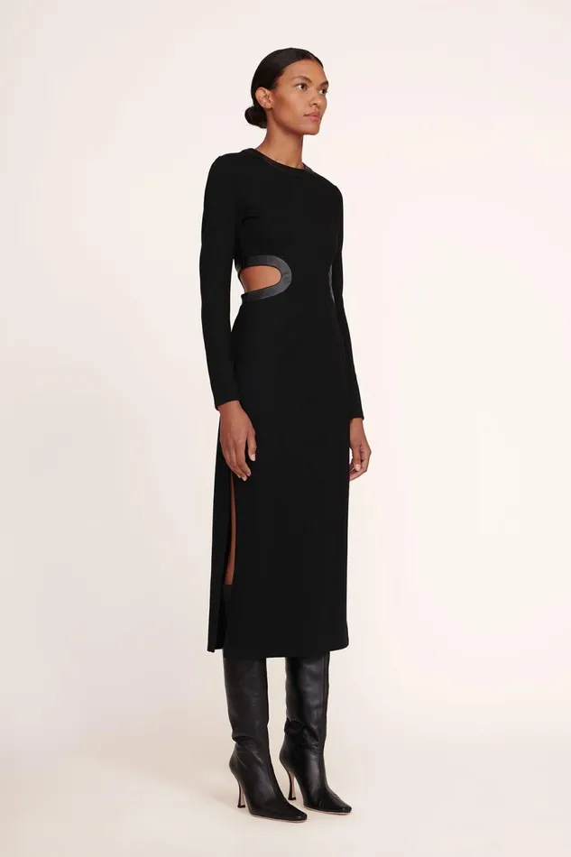 Women STAUD Occasion Dresses LONG SLEEVE DOLCE DRESS BLACK