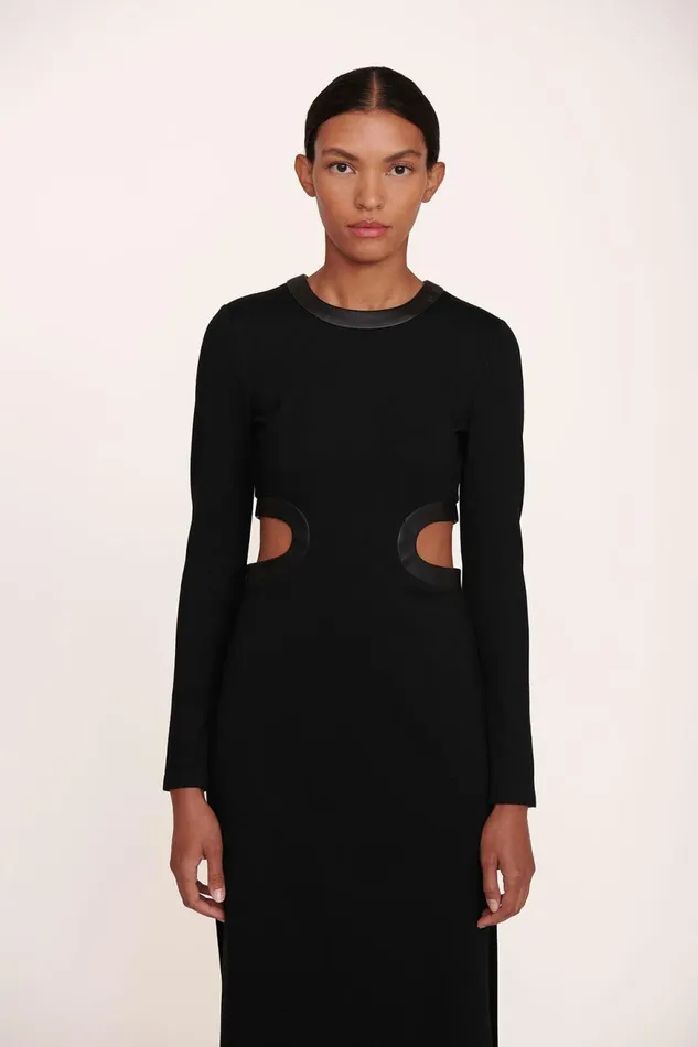 Women STAUD Occasion Dresses LONG SLEEVE DOLCE DRESS BLACK