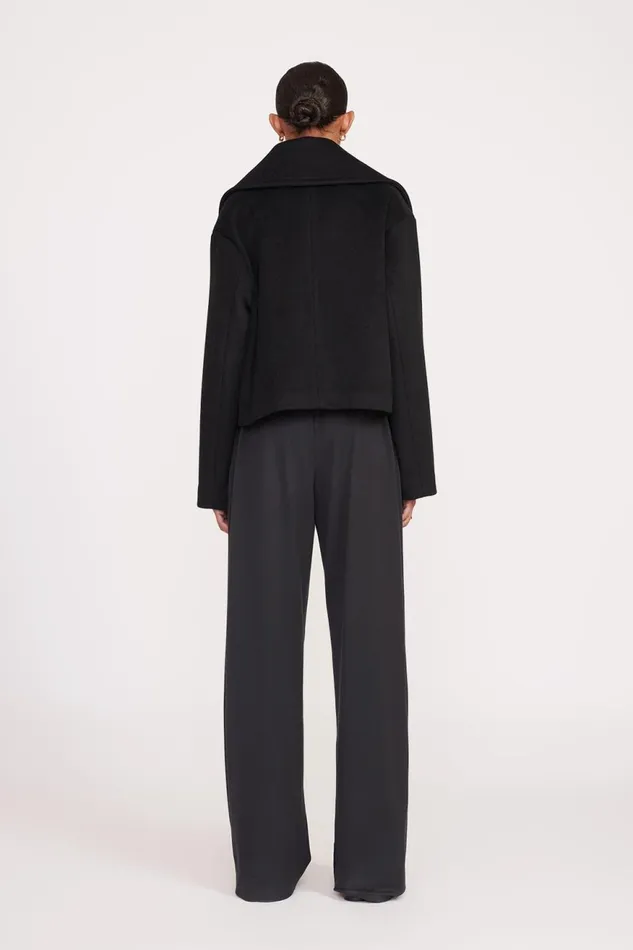 Women STAUD Outerwear and Jackets CARVER CROPPED COAT BLACK Women STAUD Outerwear and Jackets CARVER CROPPED COAT BLACK