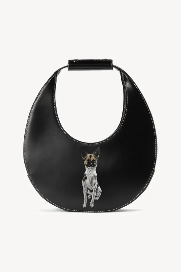 Women STAUD Pet Handbags CUSTOM MOON BAG BLACK