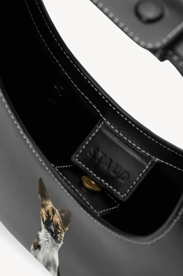 Women STAUD Pet Handbags CUSTOM MOON BAG BLACK