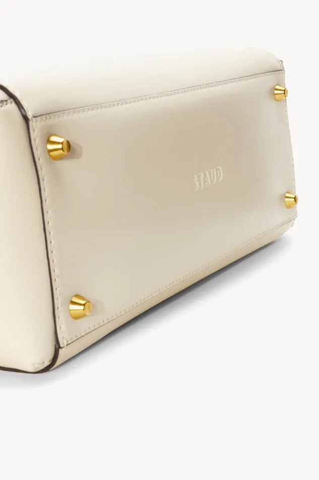 Women STAUD Pet Handbags CUSTOM SHIRLEY LEATHER BAG CREAM