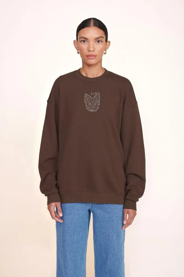 Women STAUD Pet Sweats and Knits CUSTOM STAUD X CBONZ OVERSIZED SWEATSHIRT BROWN