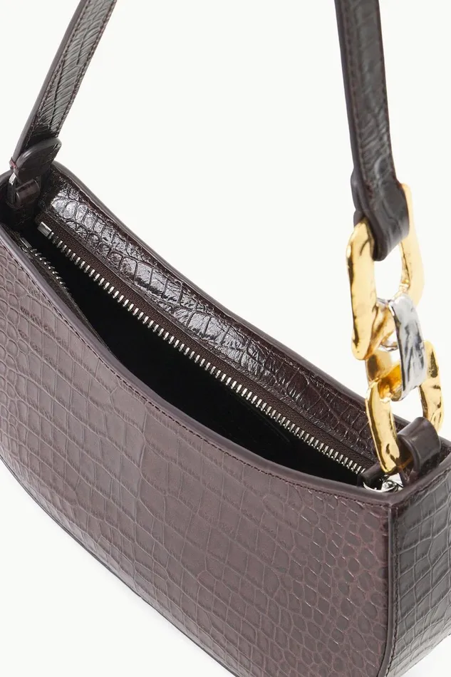 Women STAUD Shoulder BRADY SHOULDER BAG ESPRESSO CROC EMBOSSED