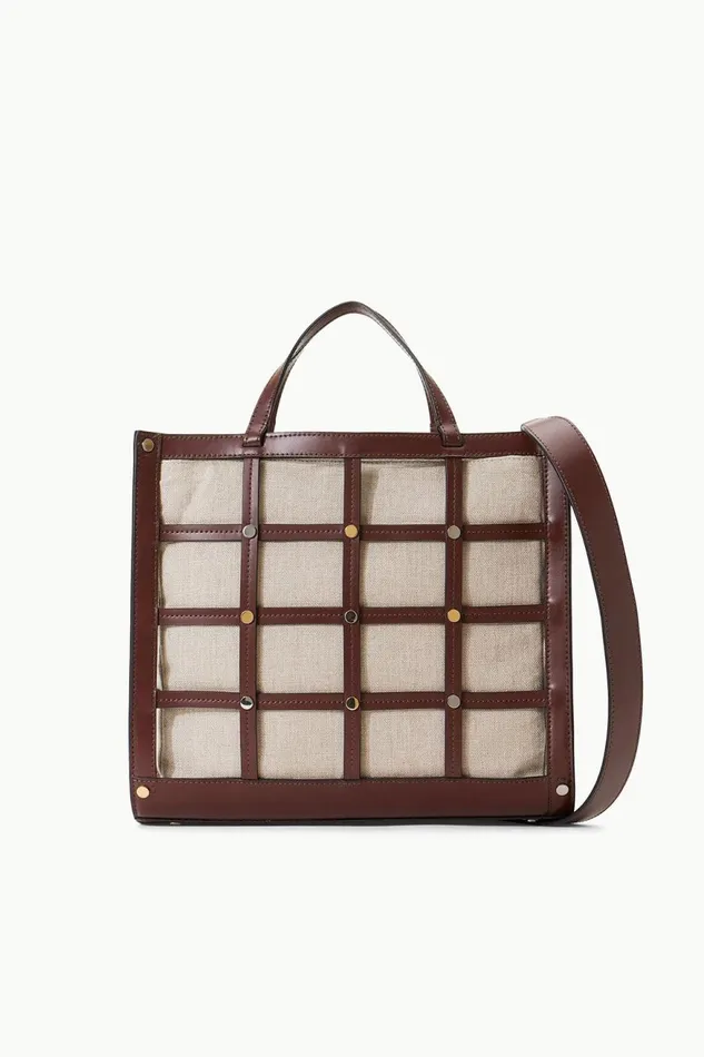 Women STAUD Shoulder EMMA TOTE MAHOGANY NATURAL Women STAUD Shoulder EMMA TOTE MAHOGANY NATURAL