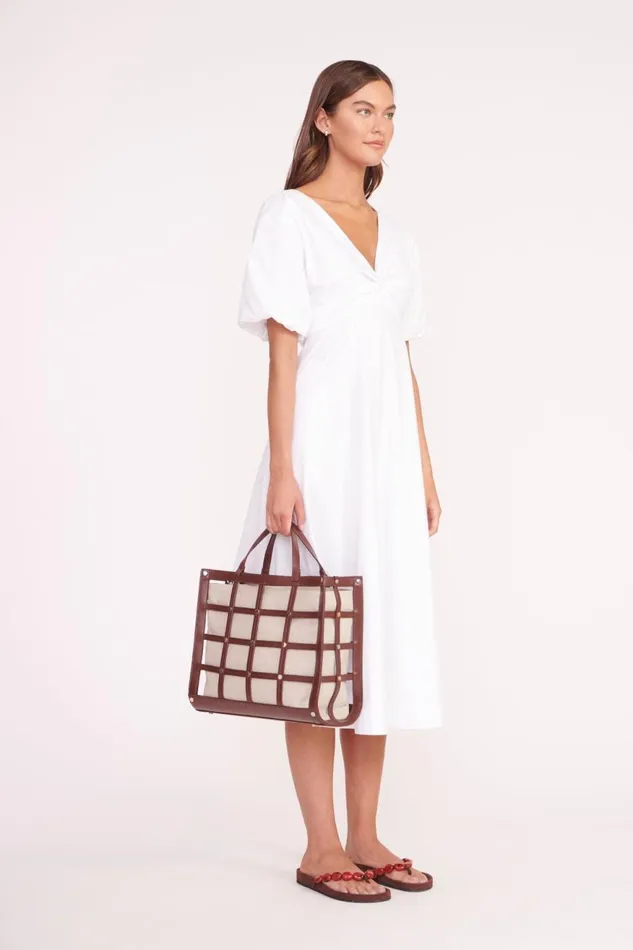 Women STAUD Shoulder EMMA TOTE MAHOGANY NATURAL Women STAUD Shoulder EMMA TOTE MAHOGANY NATURAL