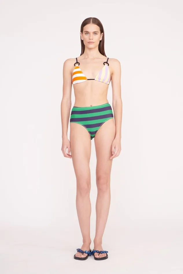 Women STAUD Swim DEVON HIGH RISE BIKINI BOTTOM CABANA STRIPE MULTI Women STAUD Swim DEVON HIGH RISE BIKINI BOTTOM CABANA STRIPE MULTI