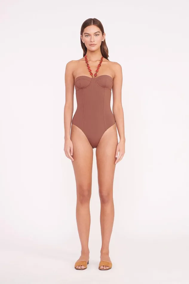 Women STAUD Swim HARPER BEADED ONE PIECE CLOVE