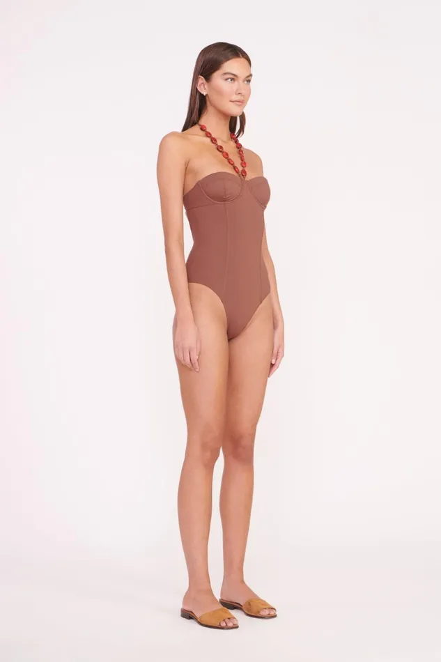 Women STAUD Swim HARPER BEADED ONE PIECE CLOVE