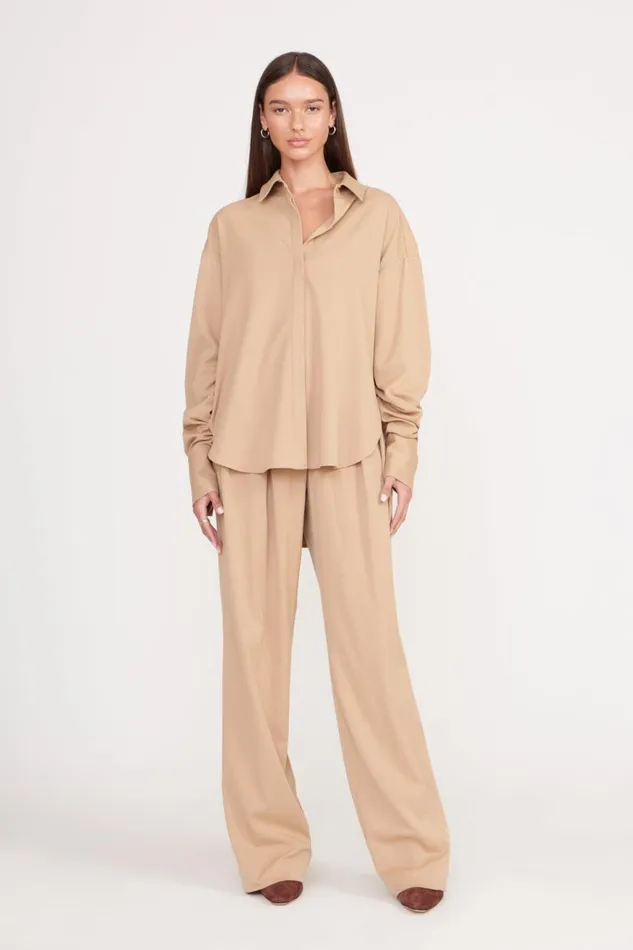 Women STAUD Tops COLTON SHIRT CAMEL SUITING Women STAUD Tops COLTON SHIRT CAMEL SUITING